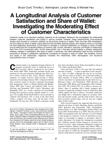 A Longitudinal Analysis of Customer (B.Cooil et al 2007)