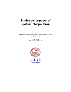 Statistical aspects of spatial interpolation - 2014-10 (1)