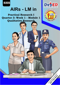 Qualitative Research Module for Practical Research I