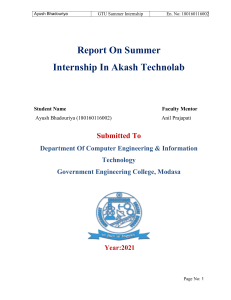 Summer Internship Report 180160116002