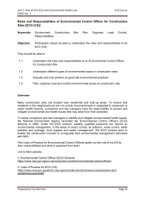Unit 1A Roles and Responsibilities of Environmental Control Officer Dec 2020