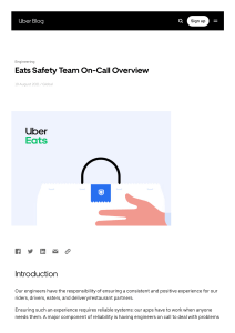 Eats Safety Team On-Call Overview   Uber Blog