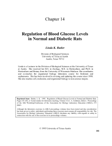 Blood Glucose Regulation in Rats: A Lab Exercise