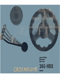 CAZENEUVE 360-HBX Lathe Operating Manual