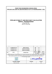 (ihs) PEL - PL - CAL - 003  Pipeline Stability and Bouyancy Calculation Benoa - Pesanggaran (rev 0)