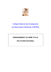 Polycope national de Réanimation Médicale CNERM 2011