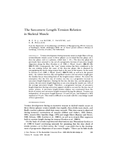 The Sarcomere Length-Tension Relation in Skeletal Muscle