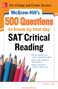 500 SAT Critical Reading Questions for Test Day Practice