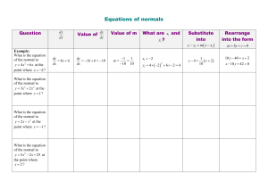 Equations of normals