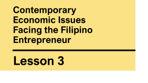 Lesson 3  Contemporary Economic Issues Facing the Filipino Entrepreneur