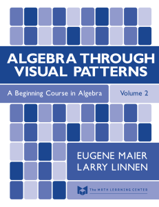 Algebra through visual pattern