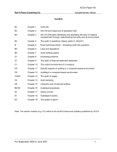 Audit and Assurance Lecture Notes 200804