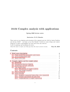 Complex Analysis with Applications MIT