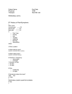 Physical Therapy Pain Assessment Form