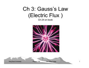 ch 3 gauss law electric flux