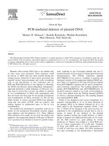 PCR-mediated deletion of plasmid DNA