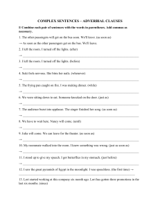 COMPLEX SENTENCES-ADVERBIAL CLAUSES BT