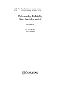 Changing Random Variables Tijms Understanding Probability