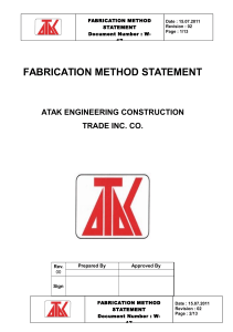 Method Statement for Fabrication of Steel Works-2