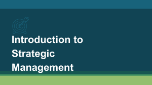 Lesson 1 Introduction to Strategic Management