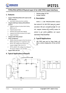 IP2721 USB Type-C PD Physical Layer IC Datasheet