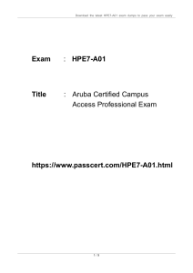 HP Certification HPE7-A01 Dumps For Better Preparation