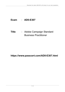 Adobe Campaign Standard BP AD0-E307 Dumps