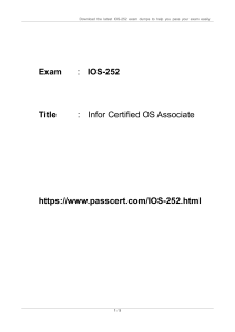 Infor Certified OS Associate IOS-252 Dumps