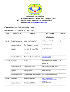 Primary English Lesson Note Third Term 2023