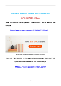 SAP HANA 2.0 SPS06 C HANADEV 18 Real Questions