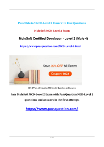 MuleSoft MCD-Level 2 Exam Questions and Answers