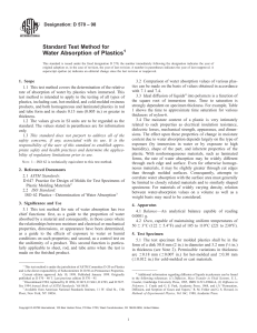 Water Absorption Test Method for Plastics