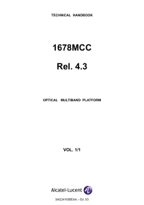 TECHNICAL HANDBOOK Alcatel Lucent 1678