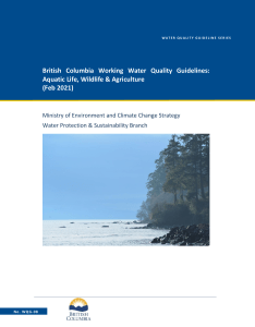 Working Water Quality Guidelines Aquatic Life- Wildlife - Agriculture (Feb 2021)
