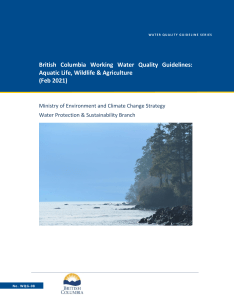 BC Water Quality Guidelines: Aquatic Life, Wildlife & Agriculture