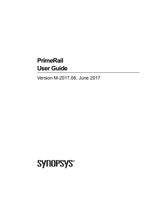 PrimeRail User Guide, version M-2017.06