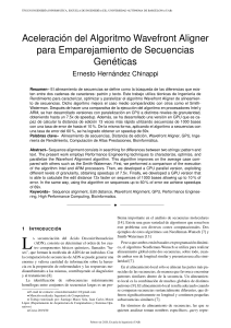 Aceleración del Algoritmo Wavefront Aligner para emparejamiento de Secuencias Genéticas