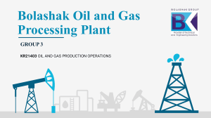 Group 3 Bolashak Oil and Gas Processing Plant