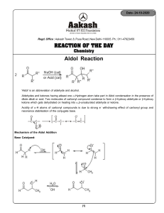 Aldol Reaction Chemistry