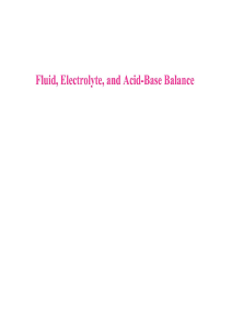 Fluide, Electrolyte and Acid - Base Balance
