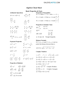 Formula sheet math