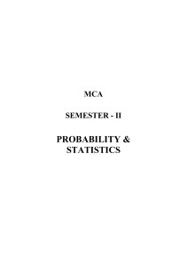 Probability & Statistics Course Material for MCA Semester II