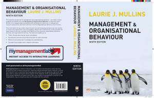 Management & Organisational Behaviour, 9th edition