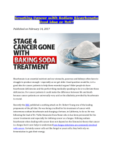 sodium bicarbonate to trrat your Cancer - good idea or not