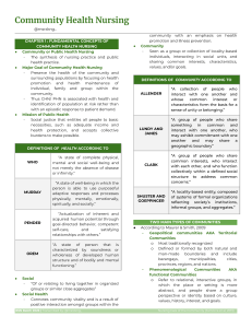 CHN 1 - Fundamental Concepts of Community Health Nursing