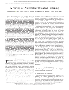 a survey of automated threaded fastening