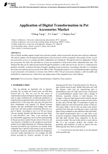 Application of Digital Transformation in Pet Acces