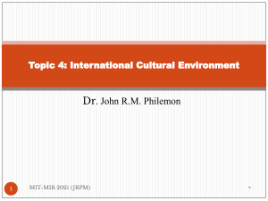 International Cultural Environment Presentation