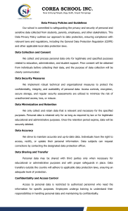 COREA SCHOOL Data Privacy Policy