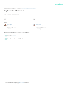 Key Issues for Executives - Luftman 2004